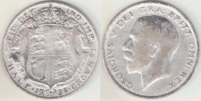 1924 Great Britain silver Half Crown A003684